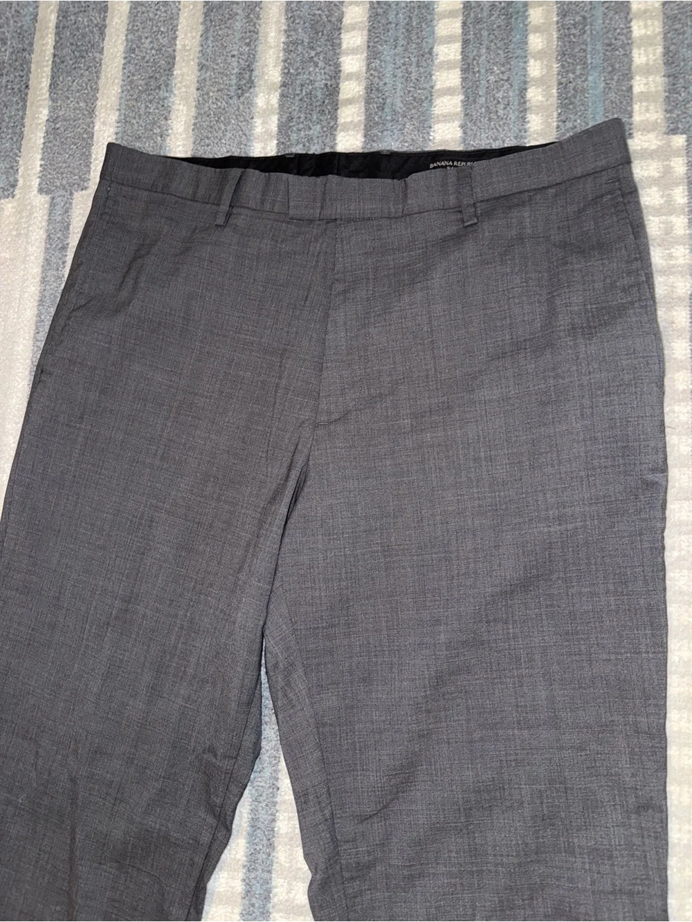 Banana Republic Men's Charcoal Slim Fit Wool Dress Pants 36x34 Straight Leg